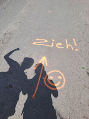 Schattenwurf beim Marsch