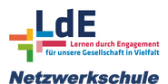 Link mit Logo LdE Netzwerkschule (Lernen durch Engagement) zur Webseite https://lde-sh.de/